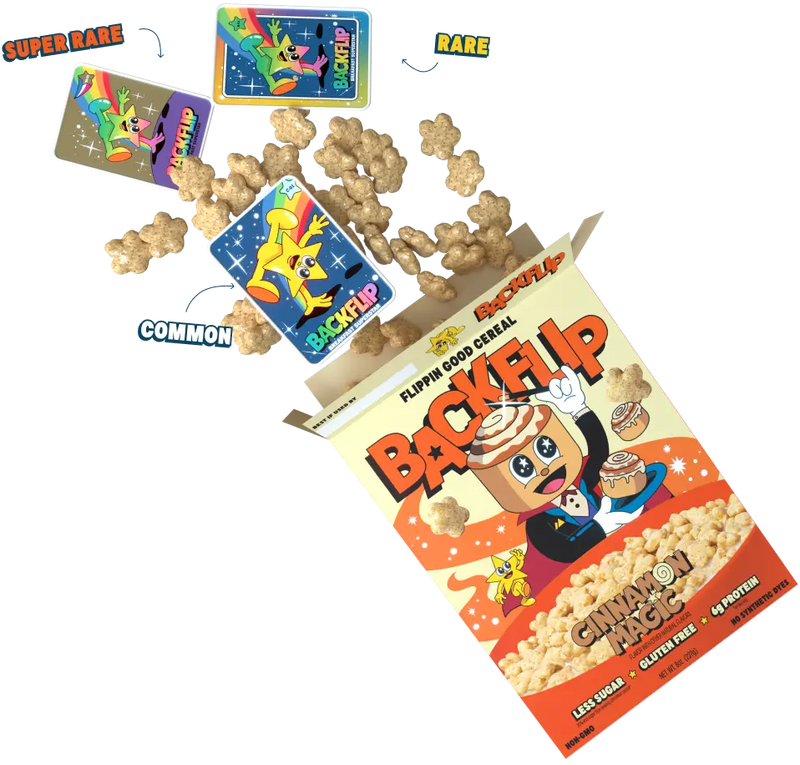 Backflip collectible cards collage
